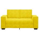 vidaXL Canapé à 2 places Jaune 120 cm Velours