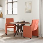 vidaXL Chaises de Salle à Manger avec Roues 2 Pièces Rouge orange