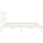 vidaXL Cadre de lit avec tête de lit blanc Super King Size bois massif