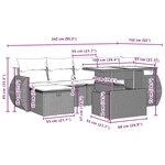vidaXL Salon de jardin avec coussins 7 Pièces beige résine tressée