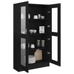 vidaXL Armoire à vitrine Noir 82 5x30 5x150 cm Bois d'ingénierie