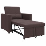 vidaXL Canapé Lit Simple Marron foncé 90 x 165 x 87 cm tissu