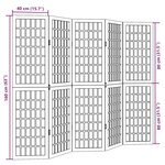 vidaXL Cloison de séparation 5 panneaux blanc bois de paulownia massif