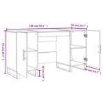 vidaXL Bureau chêne sonoma 140x50x75 cm bois d'ingénierie