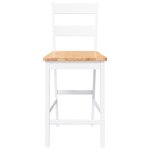 VidaXL Tabourets de bar 2 Pièces blanc bois massif d'hévéa