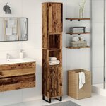 vidaXL Armoire de salle de bain vieux bois 30x30x190cm bois ingénierie
