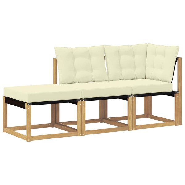 vidaXL 3 pc Unité de canapé sectionnel Blanc