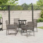 vidaXL Ensemble de Salle à Manger de Jardin 5 Pièces Gris Poly Rattan