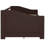 vidaXL Lit de repos 3 places à tiroirs Marron foncé Pin 90x200 cm