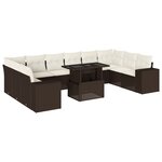 vidaXL Salon de jardin et coussins 11 Pièces marron résine tressée