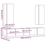 vidaXL Ensemble de meubles TV 5 Pièces Blanc Bois d'ingénierie