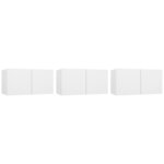 vidaXL Ensemble de meubles TV 5 Pièces Blanc Bois d'ingénierie