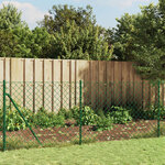 vidaXL Clôture à mailles losangées avec piquet d'ancrage vert 1 1x10 m
