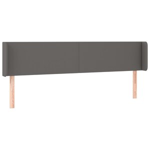 vidaXL Tête de lit avec oreilles Gris 183x16x78/88 cm Similicuir