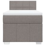 vidaXL Sommier à lattes de lit avec matelas Taupe 90x200 cm Tissu