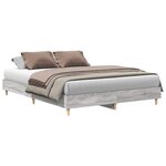 vidaXL Cadre de lit sans matelas sonoma gris 150x200 cm