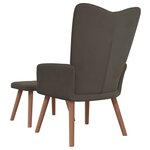 vidaXL Chaise de relaxation avec repose-pied Gris foncé Velours