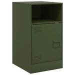 vidaXL Table de chevet vert olive 34 5x39x62 cm acier