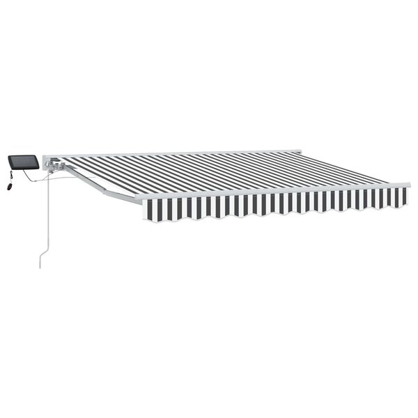 vidaXL Cadre de store manuel avec LEDs Anthracite et blanc 3 x 2 5 m