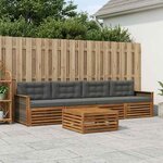 vidaXL Ensemble de canapés d'extérieur 5 pc Naturel et Anthracite