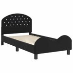 vidaXL Cadre de lit pour enfants avec tête de lit Noir 80 x 160 cm