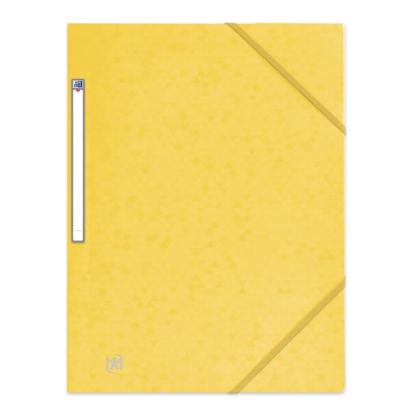 Chemise A4 carte lustrée TOP File 3 rabats à élastique JAUNE OXFORD