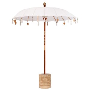 vidaXL Parasol balinais avec base Crème 185 x 185 x 260 cm