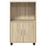 vidaXL Armoire à roulettes chêne sonoma 55x40x91 cm bois d'ingénierie