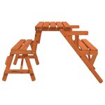 vidaXL Table de pique-nique avec bancs sapin massif 2 en 1 convertible