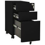 vidaXL Classeur mobile Noir 30x45x59 cm Acier