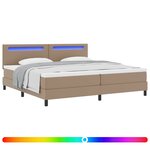 vidaXL Lit à ressorts avec matelas Cappuccino 200 x 200 cm Simili cuir