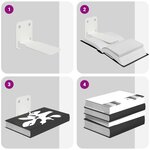 vidaXL Étagère Flottante Invisible 4 pc Blanc 6 x 11 x 6 5 cm