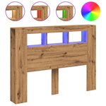 vidaXL Tête de lit à LED chêne artisanal 140x18 5x103 5 cm