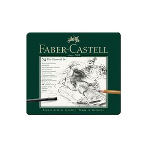 Set Pitt Charcoal boîte métal x 24 FABER-CASTELL