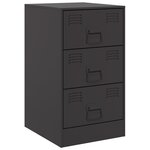 vidaXL Table de chevet noir 34 5x39x62 cm acier