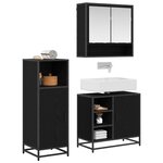 vidaXL Ensemble de mobilier de salle de bain 3 Pièces Chêne noir