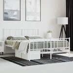 vidaXL Cadre de lit métal avec tête de lit/pied de lit blanc 120x190cm