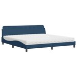 vidaXL Lit avec matelas bleu 200x200 cm tissu