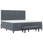 vidaXL Lit à ressorts avec matelas Gris foncé 200 x 200 cm Velours
