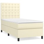 vidaXL Sommier à lattes de lit avec matelas Crème 80x200 cm Similicuir