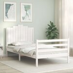 vidaXL Cadre de lit sans matelas blanc 100x200 cm bois massif