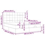 vidaXL Cadre de lit ottoman avec matelas gris clair 200x200 cm velours