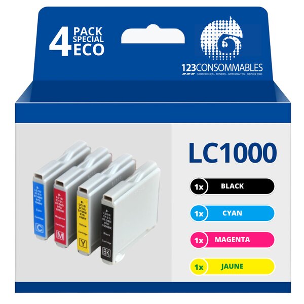 Pack compatible BROTHER LC1000  4 cartouches