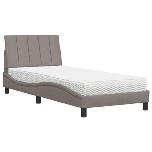 vidaXL Lit avec matelas Hanko taupe 90x190 cm tissu