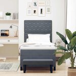 vidaXL Lit à ressorts avec tête de lit Gris foncé 200 x 90 cm Velours