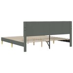 vidaXL Cadre de lit avec tête de lit Gris foncé 180 x 200 cm Tissu