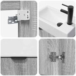 vidaXL Meuble de salle de bain avec robinet Sonoma gris