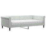 vidaXL Lit de jour avec matelas gris clair 100x200 cm velours