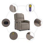 vidaXL Fauteuil de massage inclinable Taupe Tissu