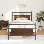 vidaXL Cadre de lit sans matelas chêne marron 100x190 cm